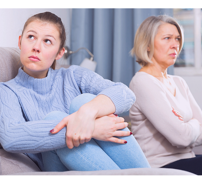 Two women looking offended. 