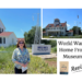 Shows Sally Matheny standing in front of the museum. Text: World War II Home Front Museum Review