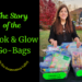 The Story of the Book & Glow Go-Bags in the Swannanoa Valley. Sally Matheny holding bags of books.