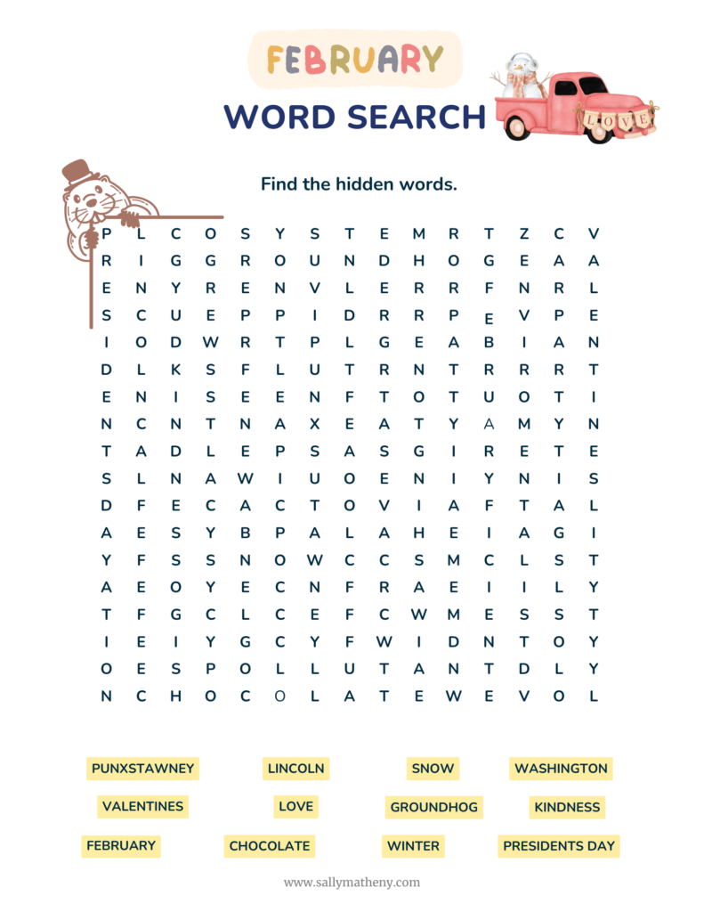 February Word Search